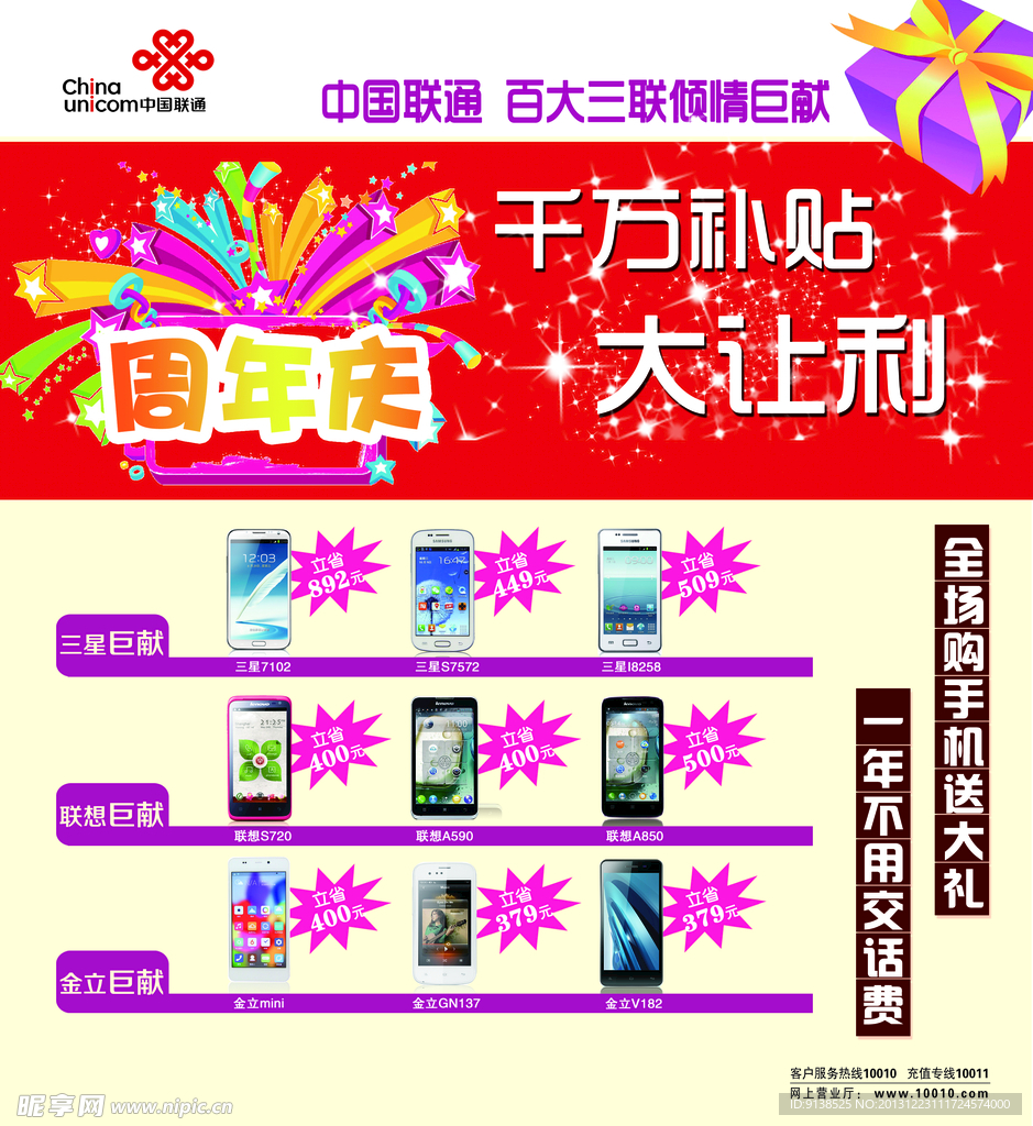 联通周年庆展板