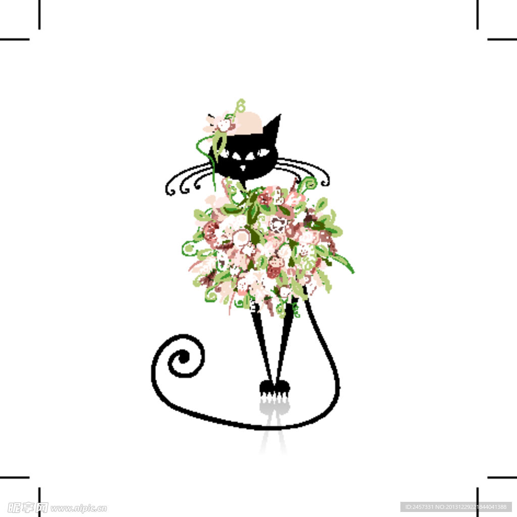 黑猫鲜花