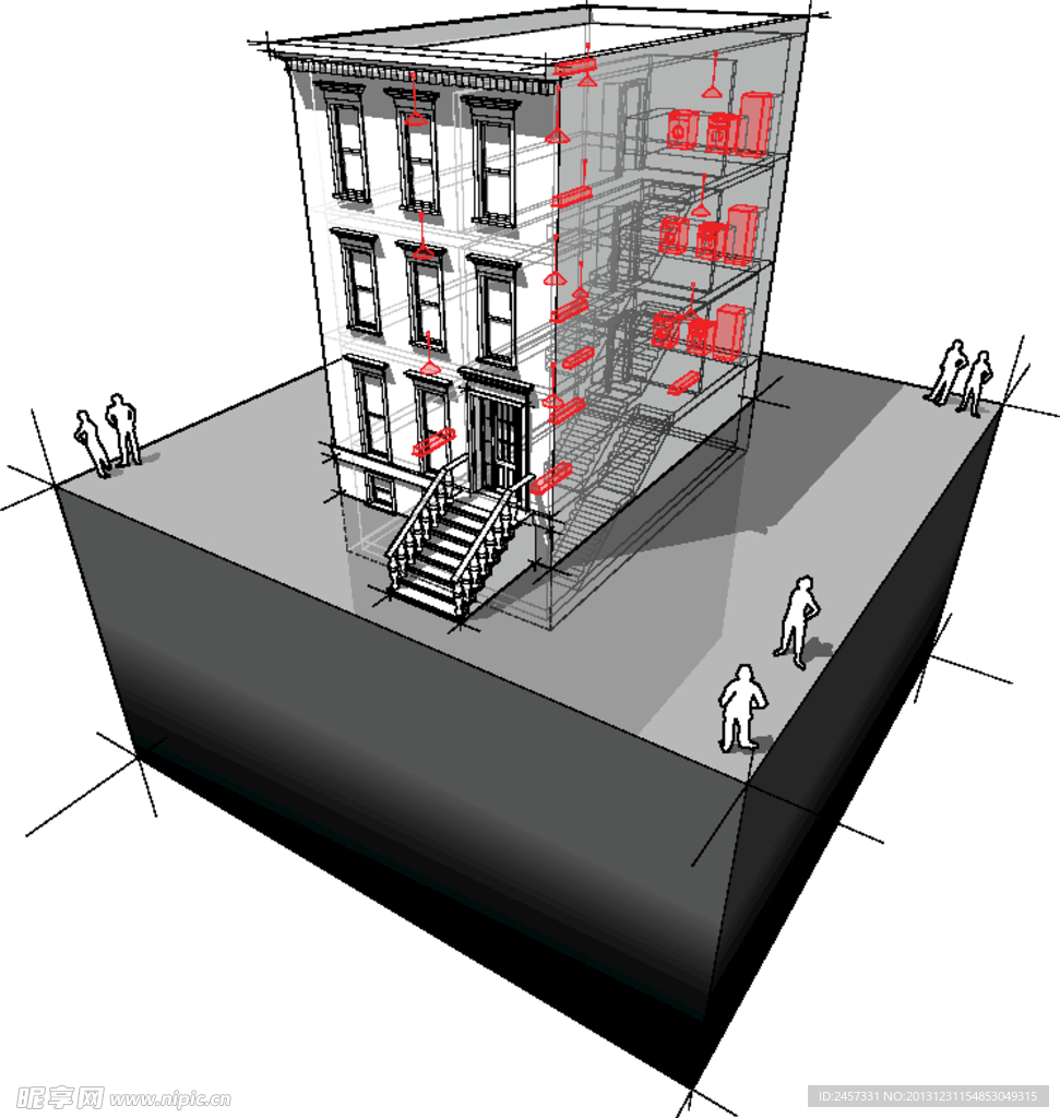建筑模型示意图