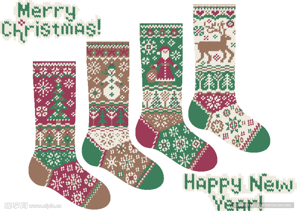 刺绣圣诞袜子