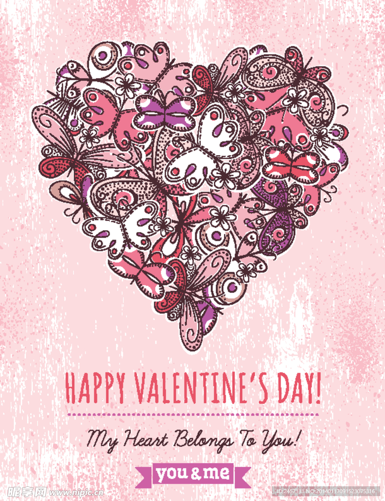 情人节爱心花纹