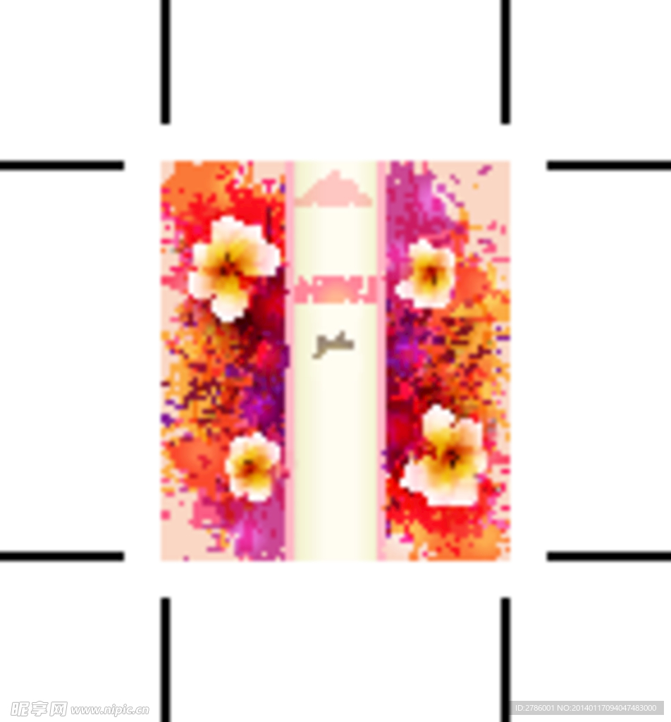 时尚梦幻花纹花朵背景 花卡