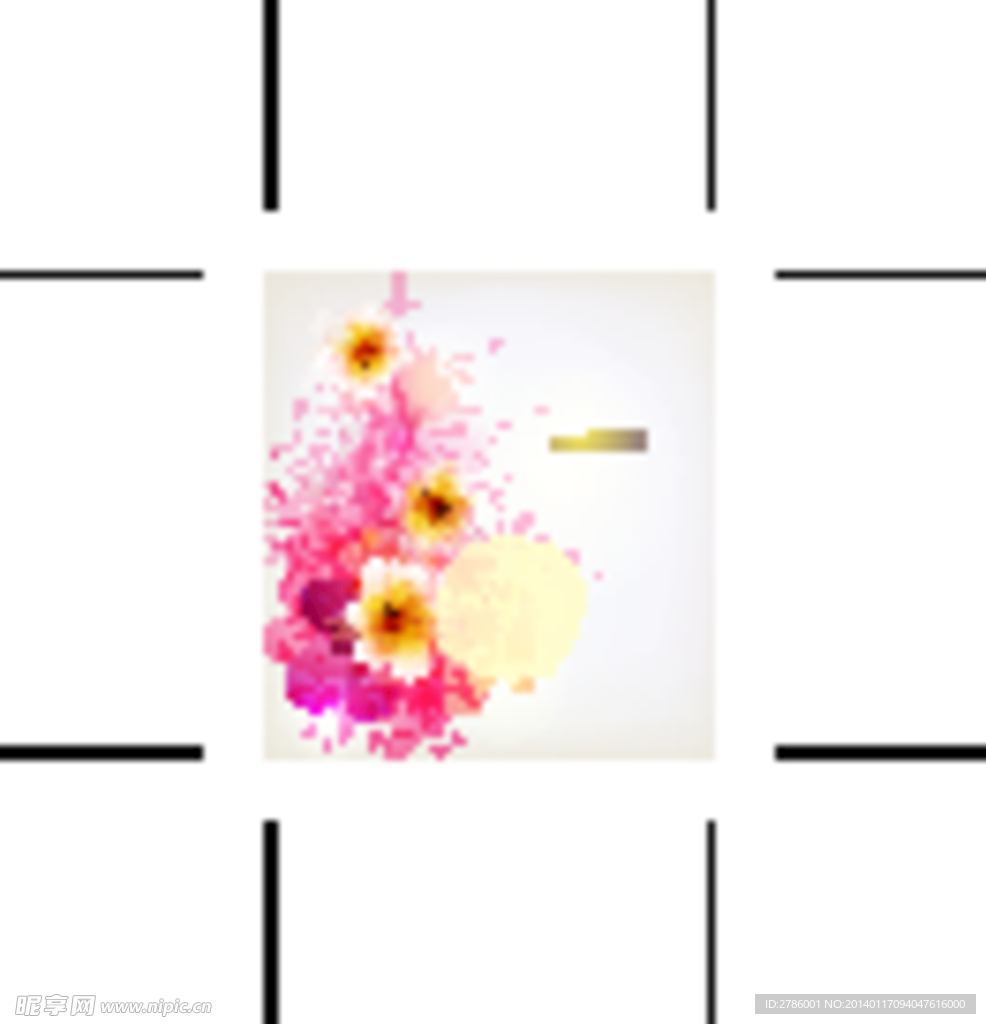 时尚梦幻花纹花朵背景 花卡