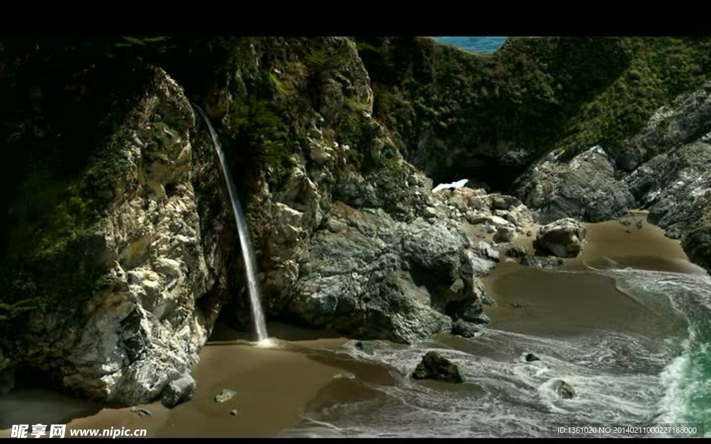 海岸海滩风景画视频