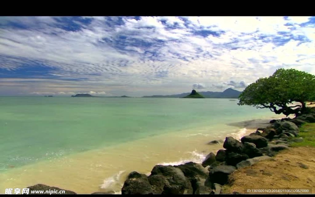 海岸海滩风景画视频