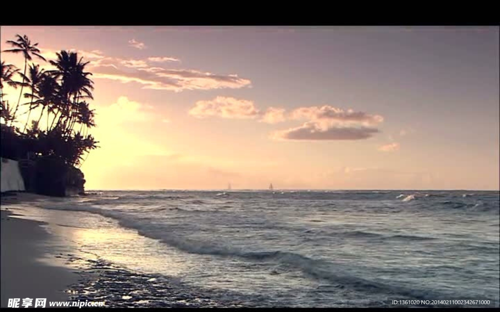 海岸海滩风景画视频