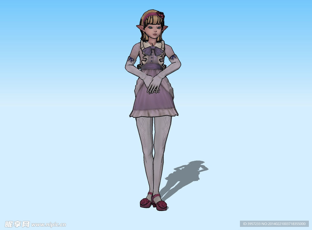 可爱女孩3D模型