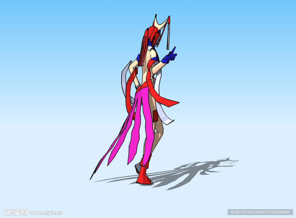 游戏美女3D模型