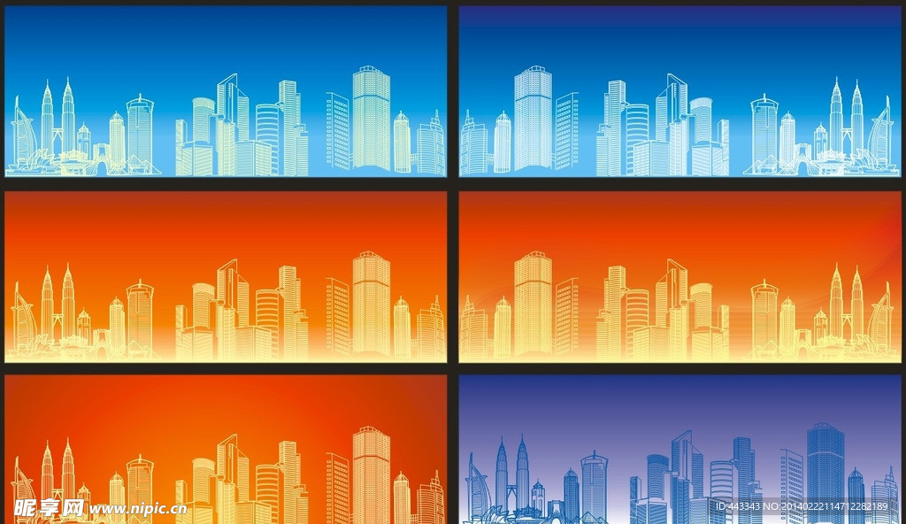 矢量高楼大厦科技背景