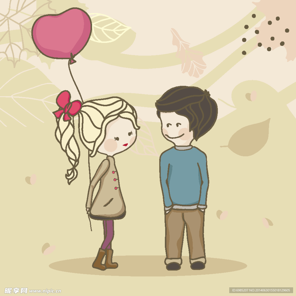 浪漫情人插画