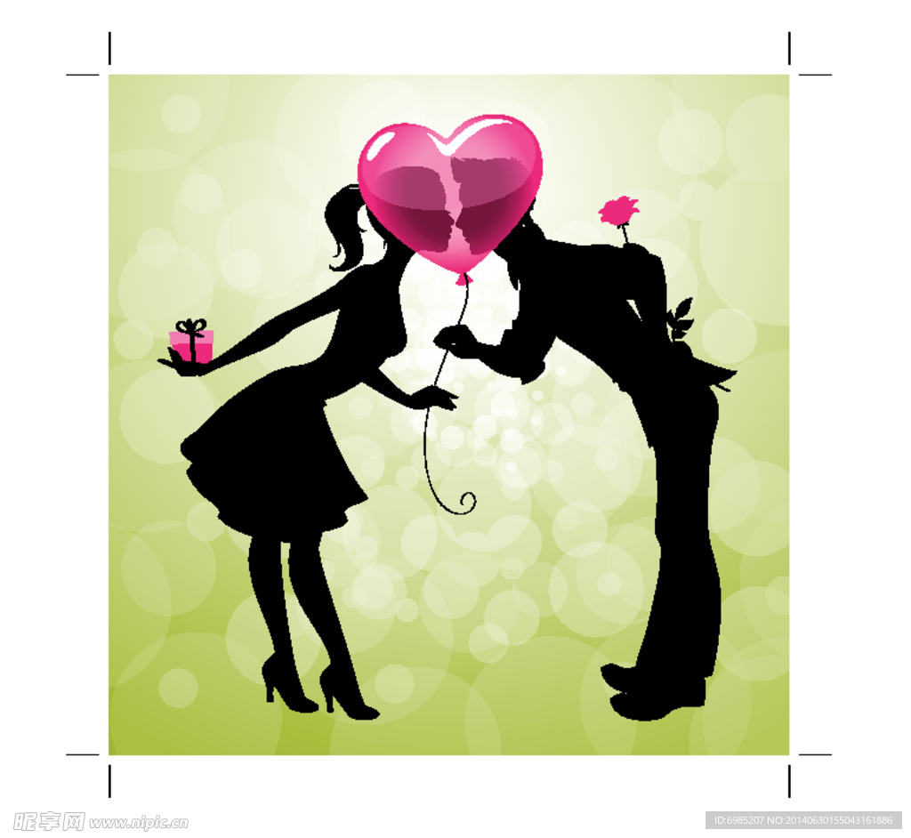 浪漫情人插画