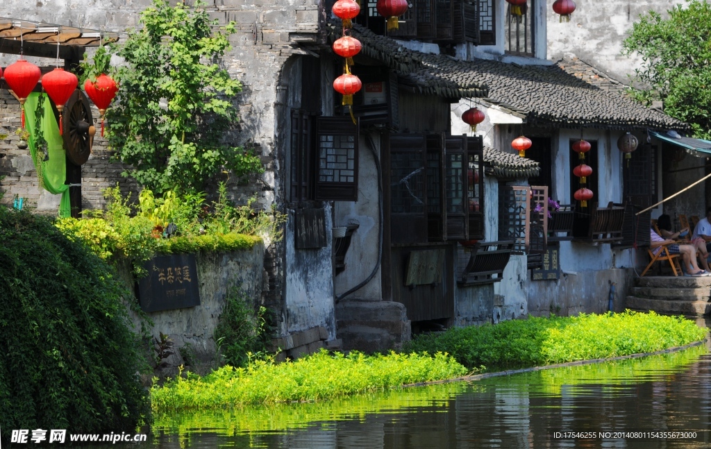 江南水乡 古镇 灯笼 