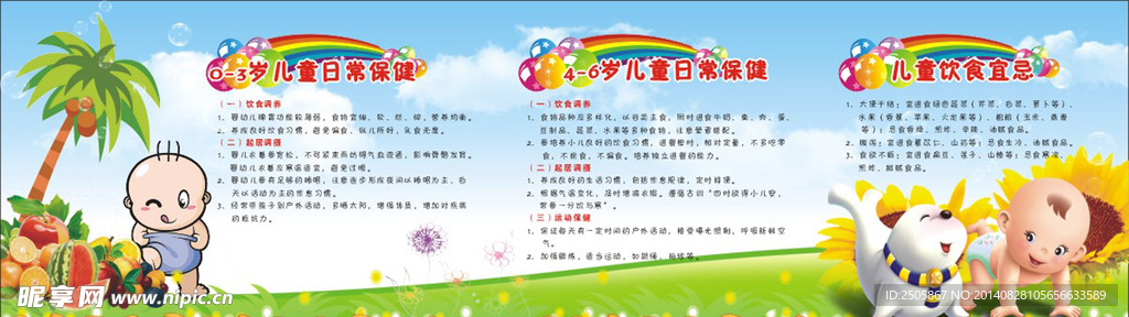 儿童日常保健宣传栏