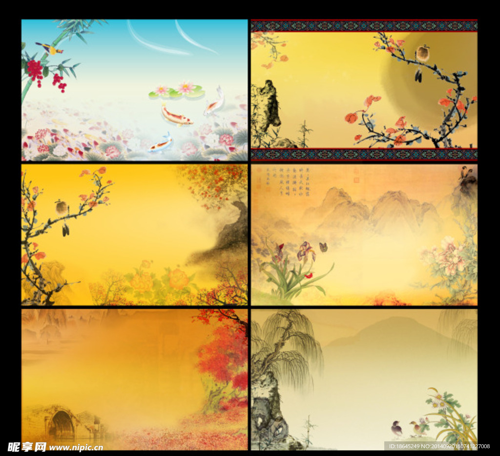 花鸟 花纹背景图片