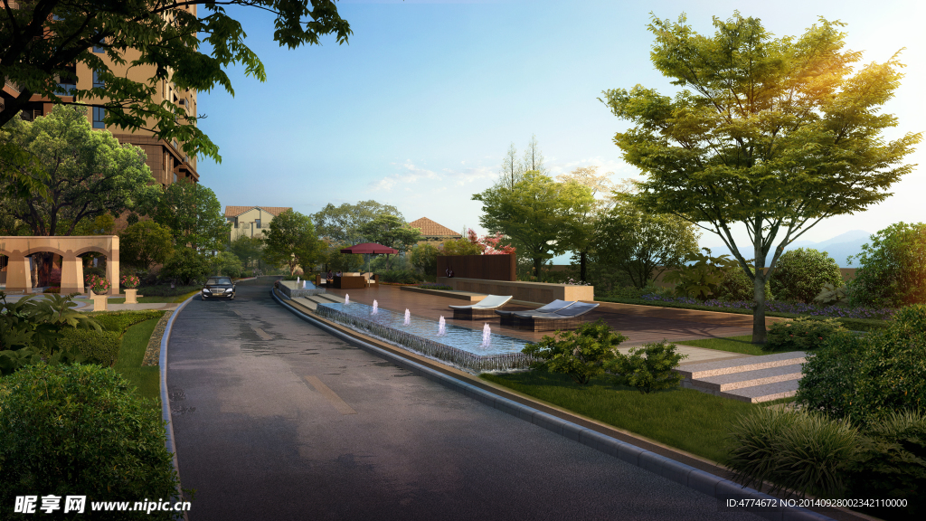 房地产园林3D效果图