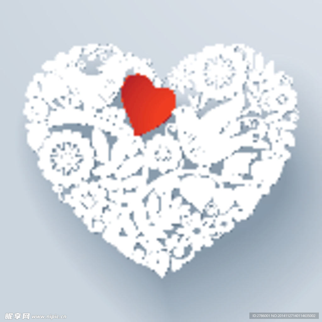 心形爱情鸟背景