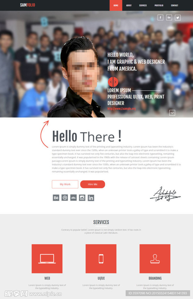 人物形象展示单页模板