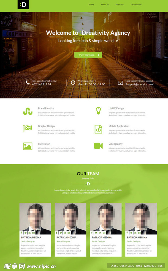 夕阳西下大气单页模板