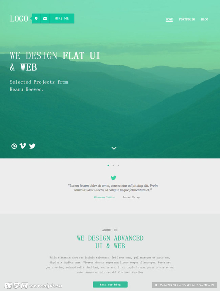 绿色大山设计网站模板