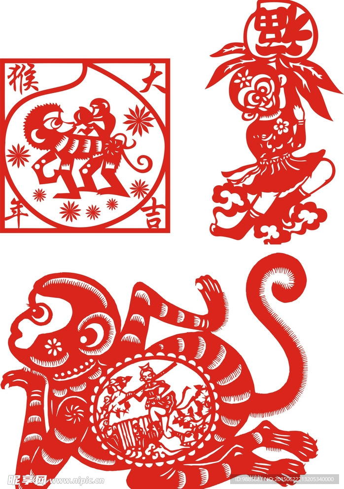 猴年剪纸