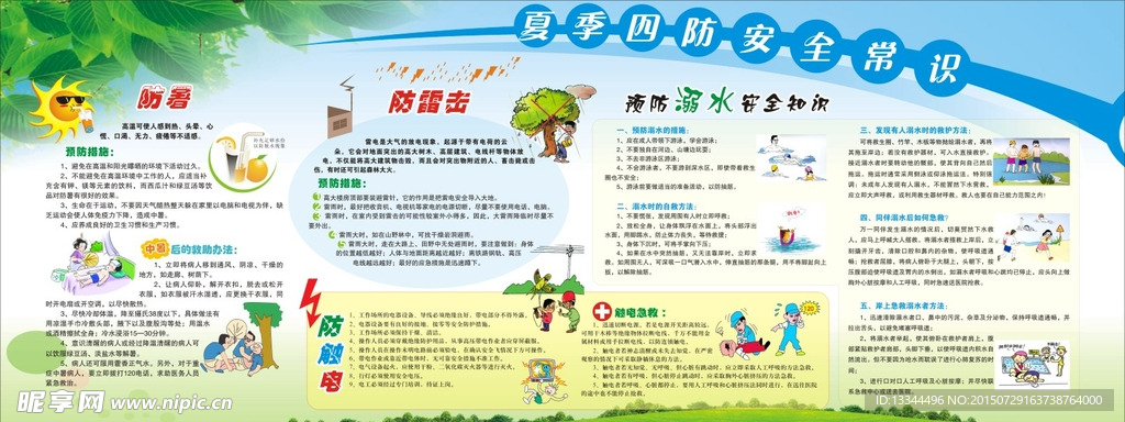 夏季安全常识宣传栏