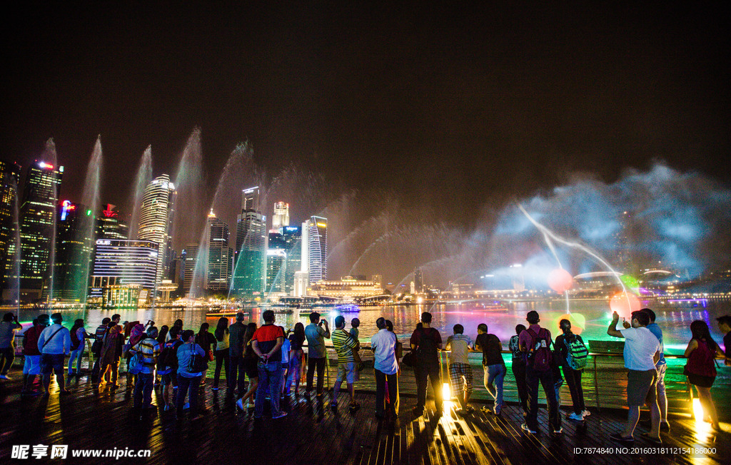 漂亮的新加坡夜景