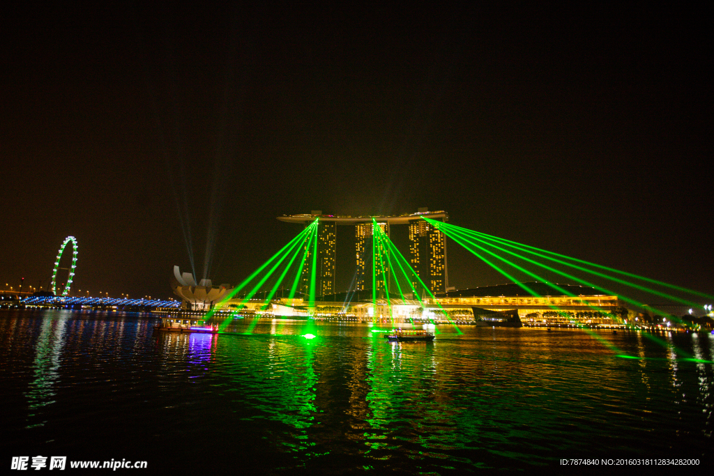 漂亮的新加坡夜景
