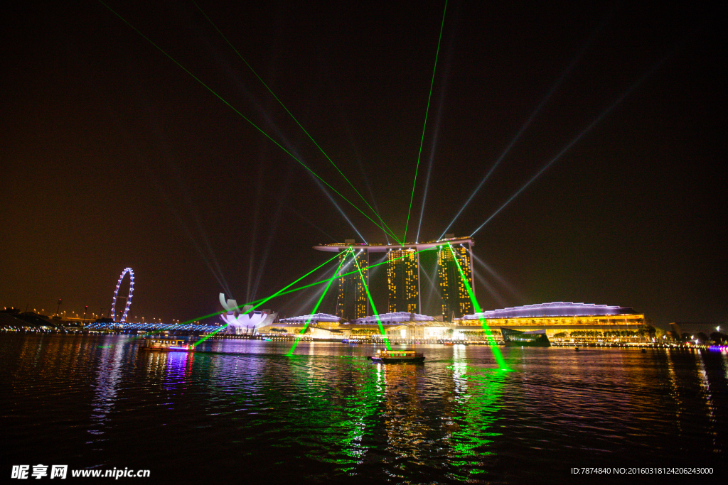 漂亮的新加坡夜景