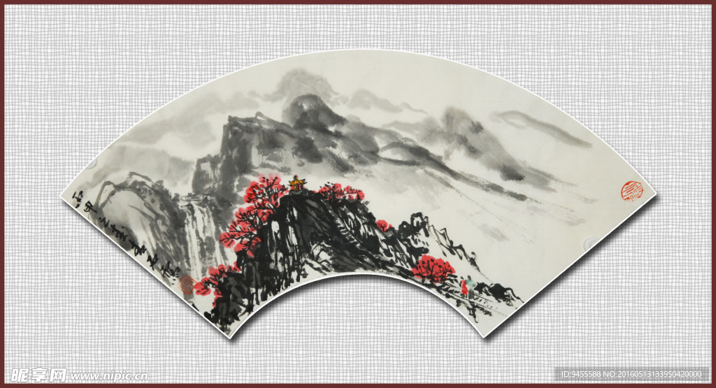 青石国画山水