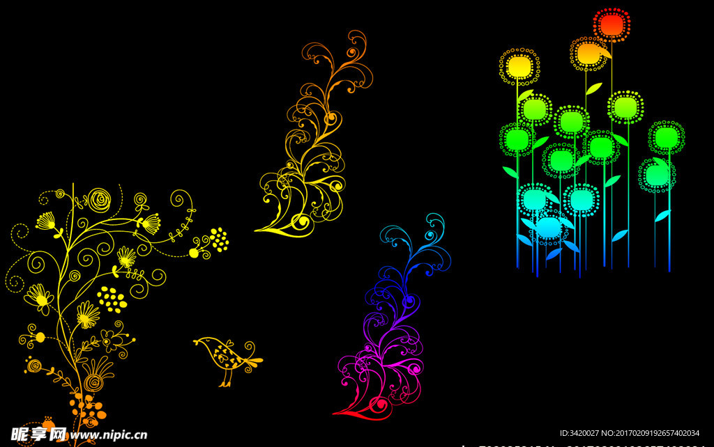 卡通背景花纹笔刷