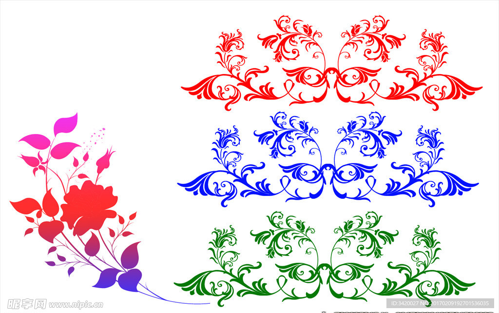 时尚玫瑰花纹笔刷