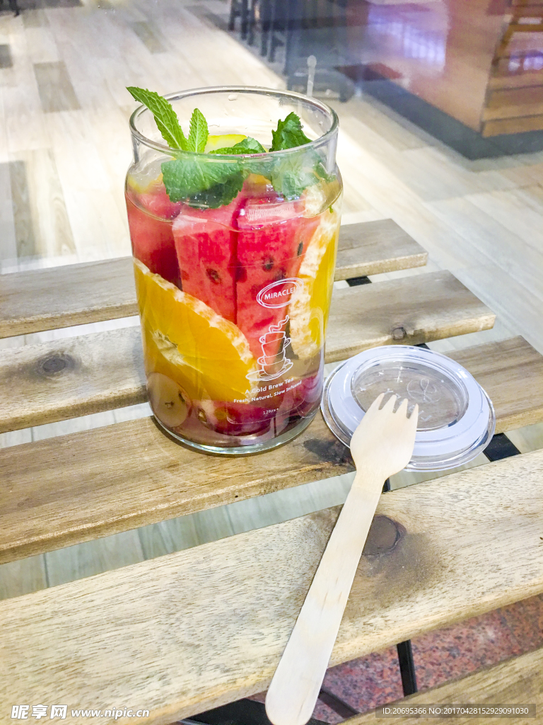 甜橙 西瓜 薄荷叶 饮料柠檬