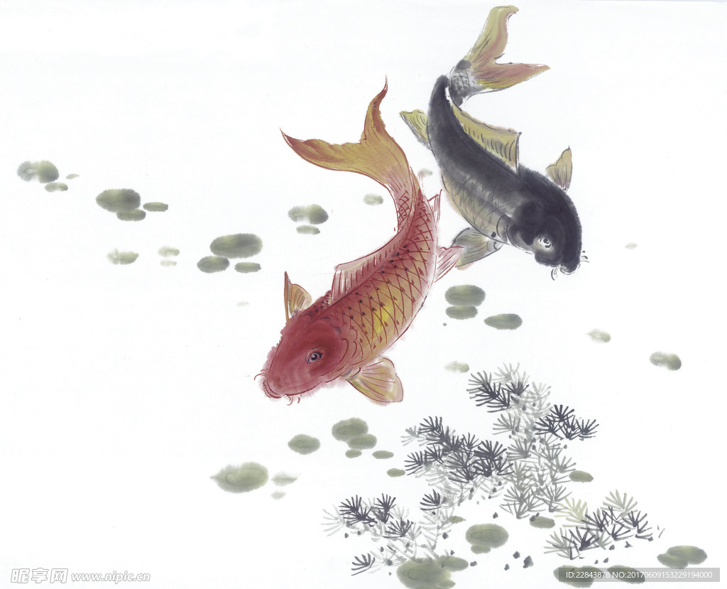 水墨画鱼