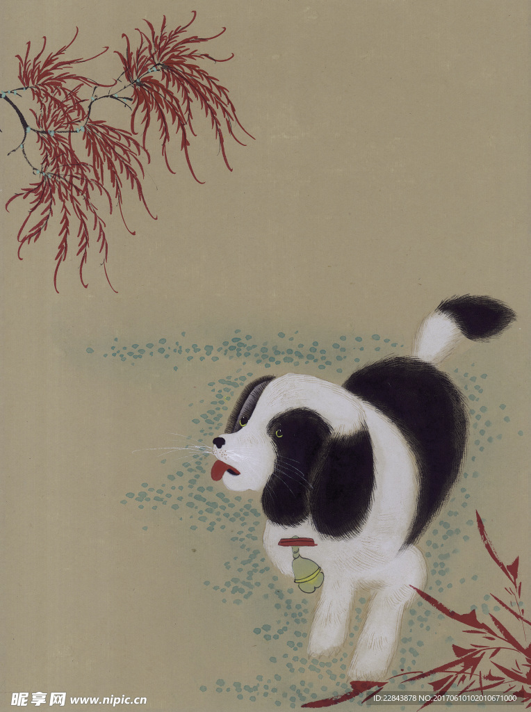 水墨画狗