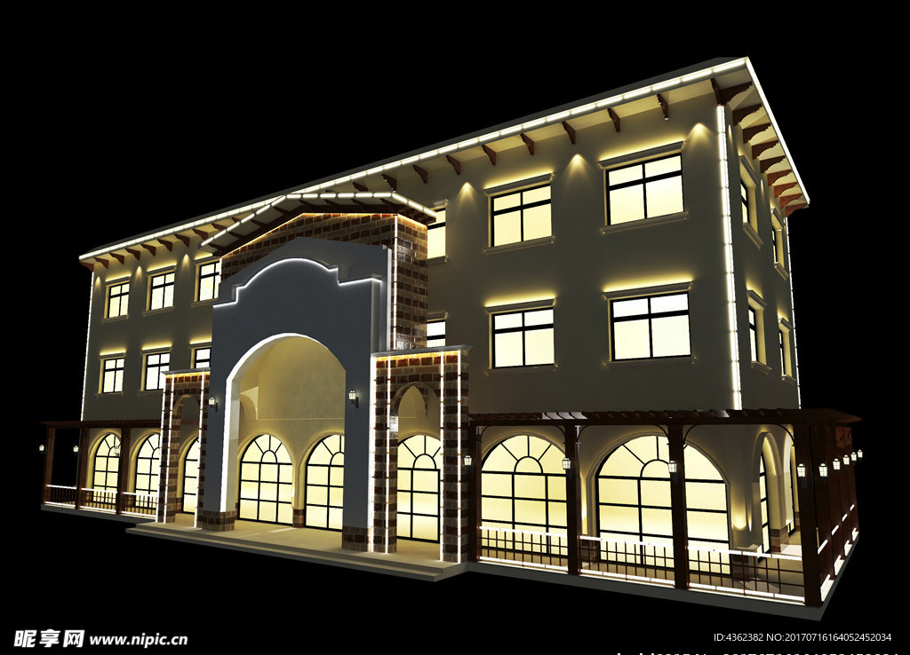 楼体亮化效果图