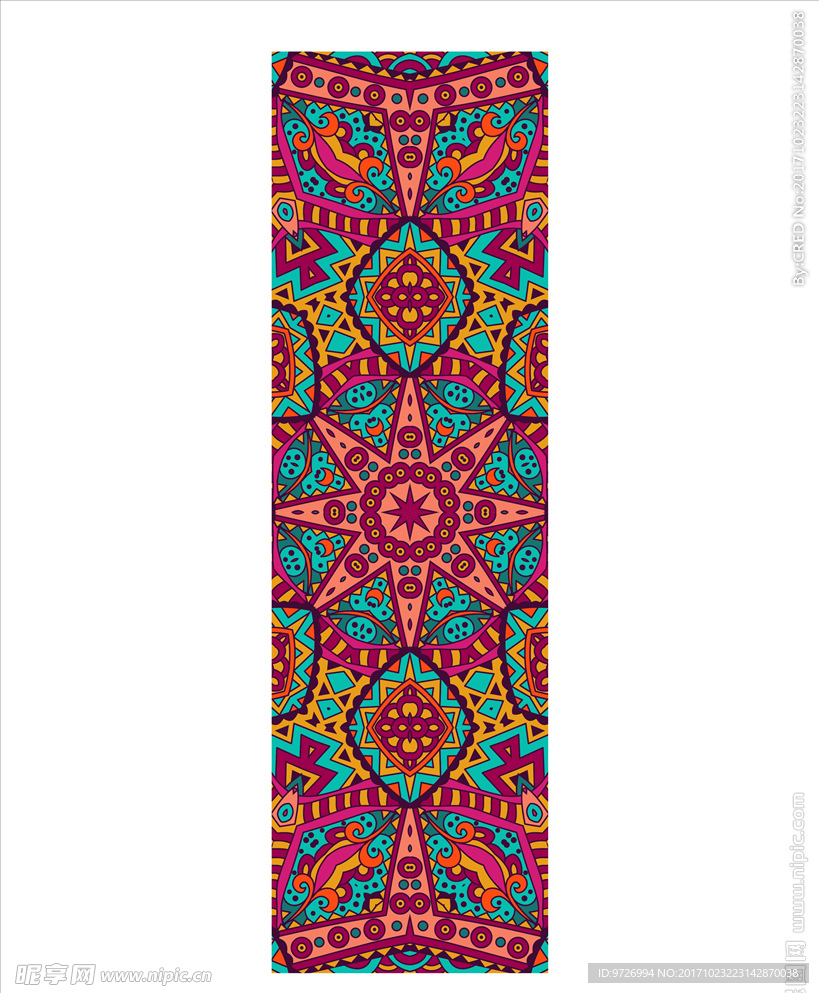 民族风花纹包装标识矢量图下载