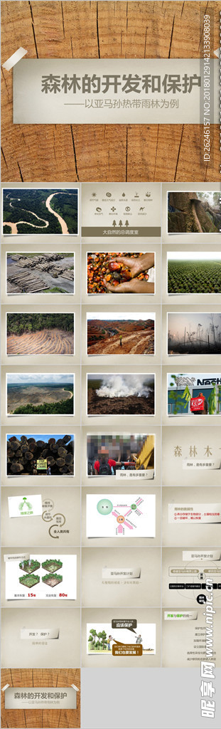 森林开发保护课件PPT模板下载