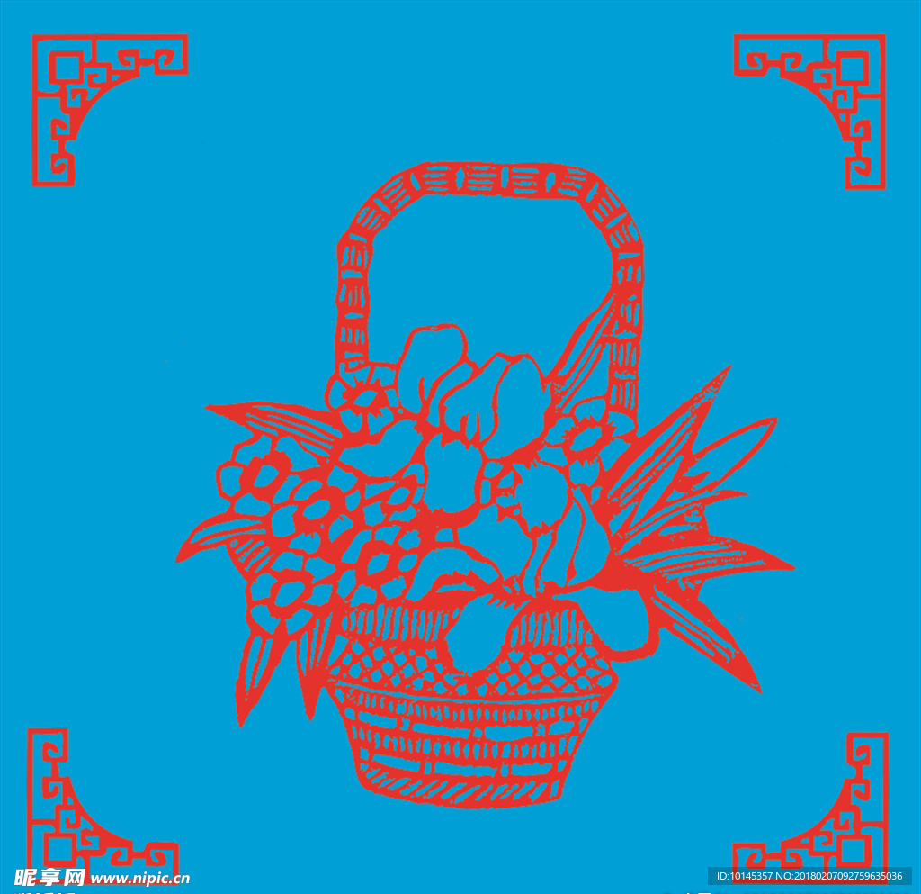 花篮剪纸