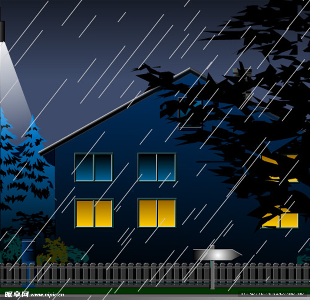 FLASH动画打雷下雨