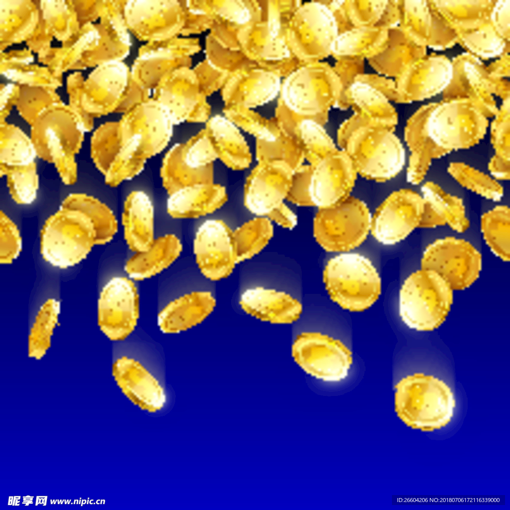 矢量天降金币