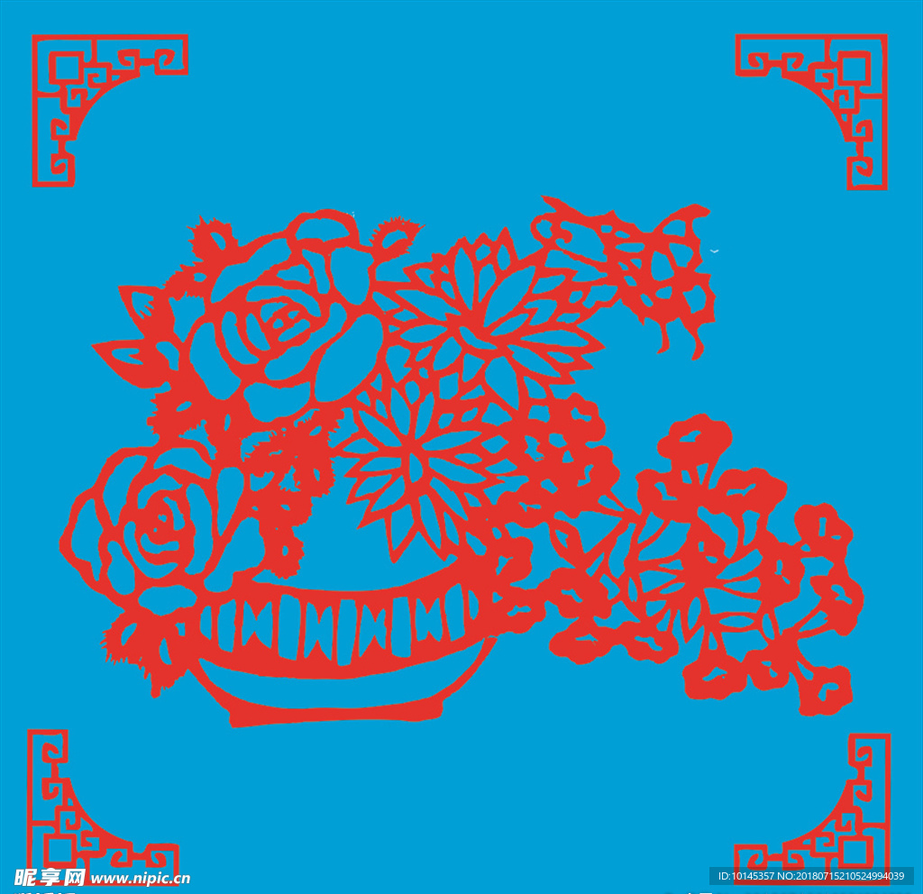 花篮剪纸