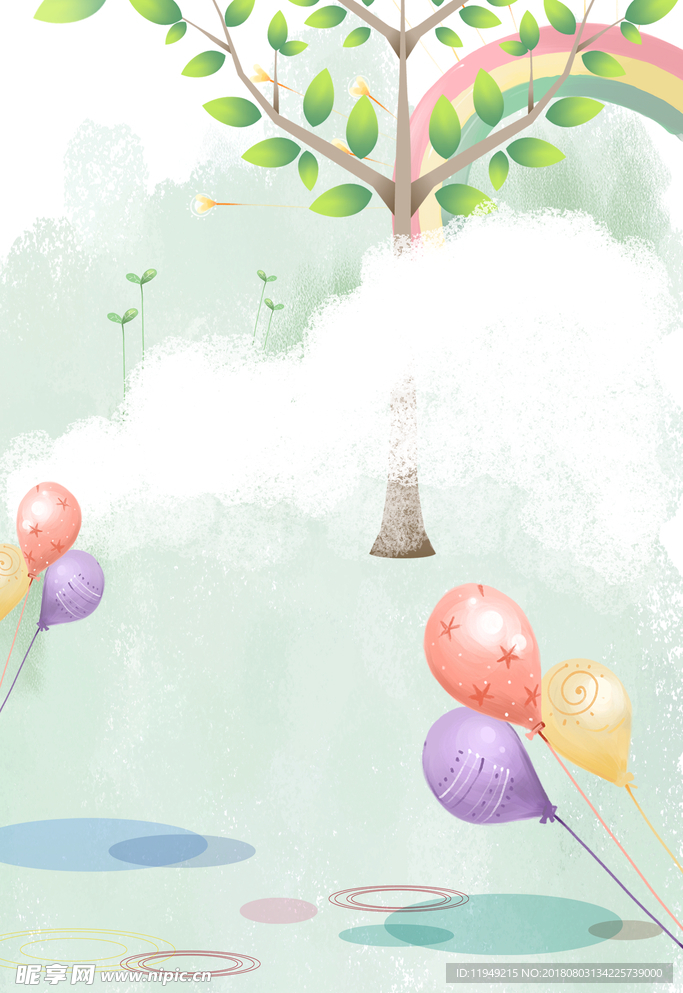 夏季海报 可爱卡通背景