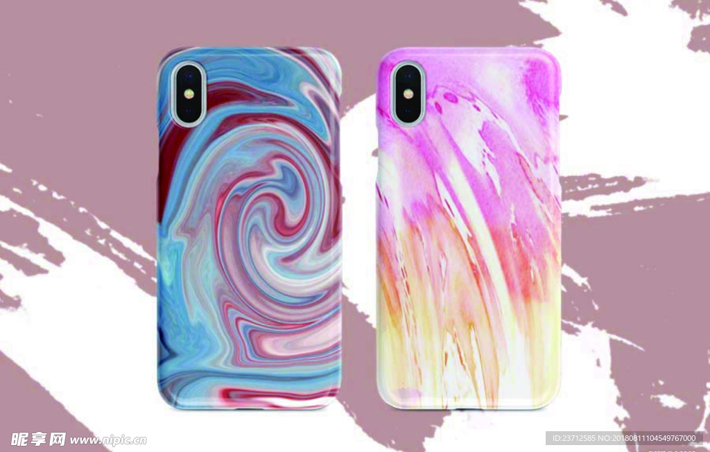 水彩流体手机壳设计
