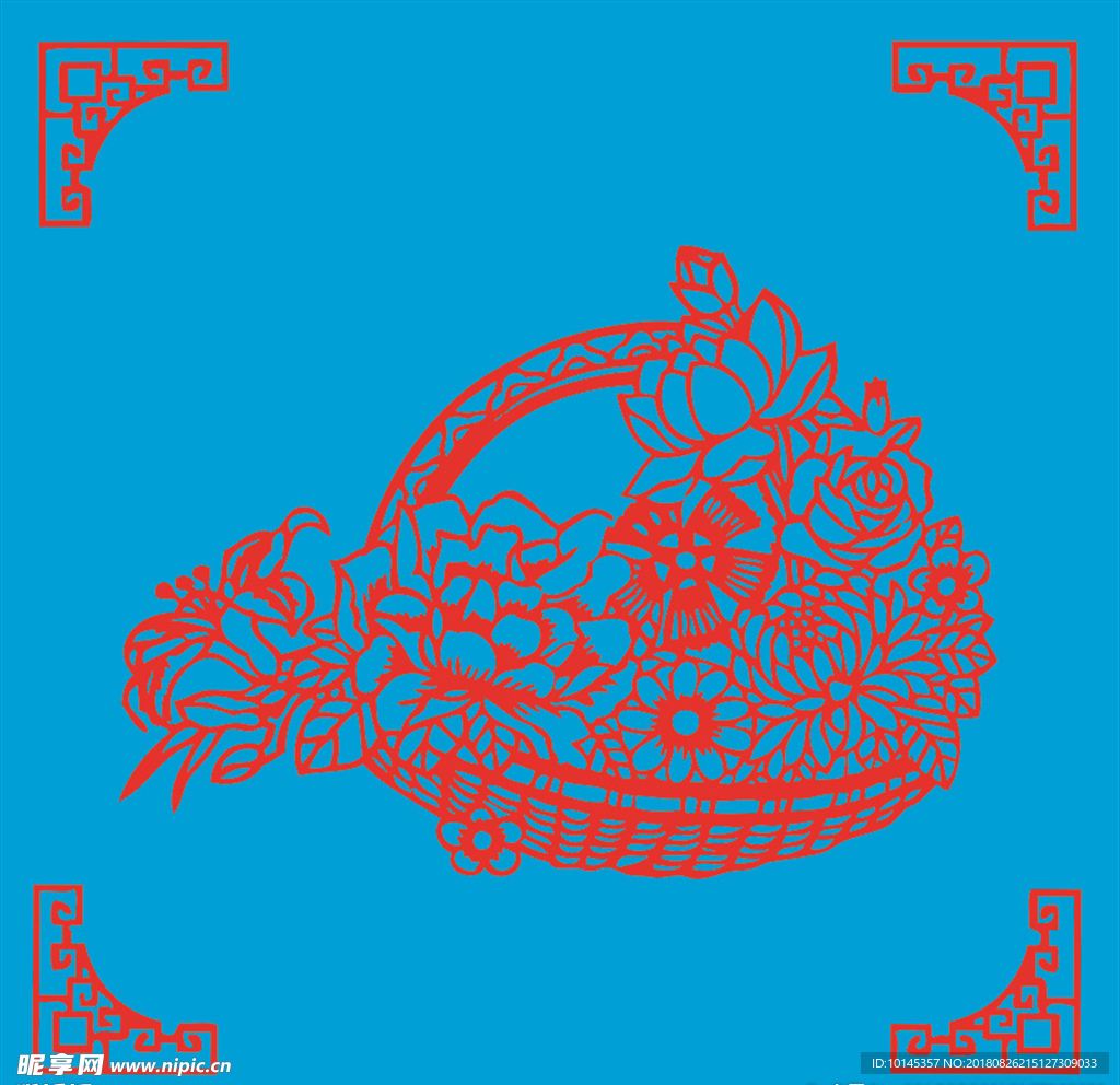 花篮剪纸