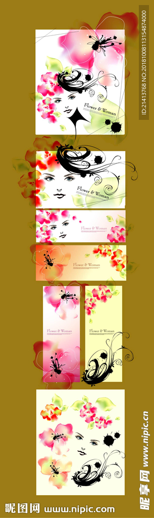手绘花卉底纹