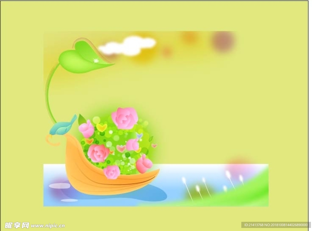 手绘花卉底纹