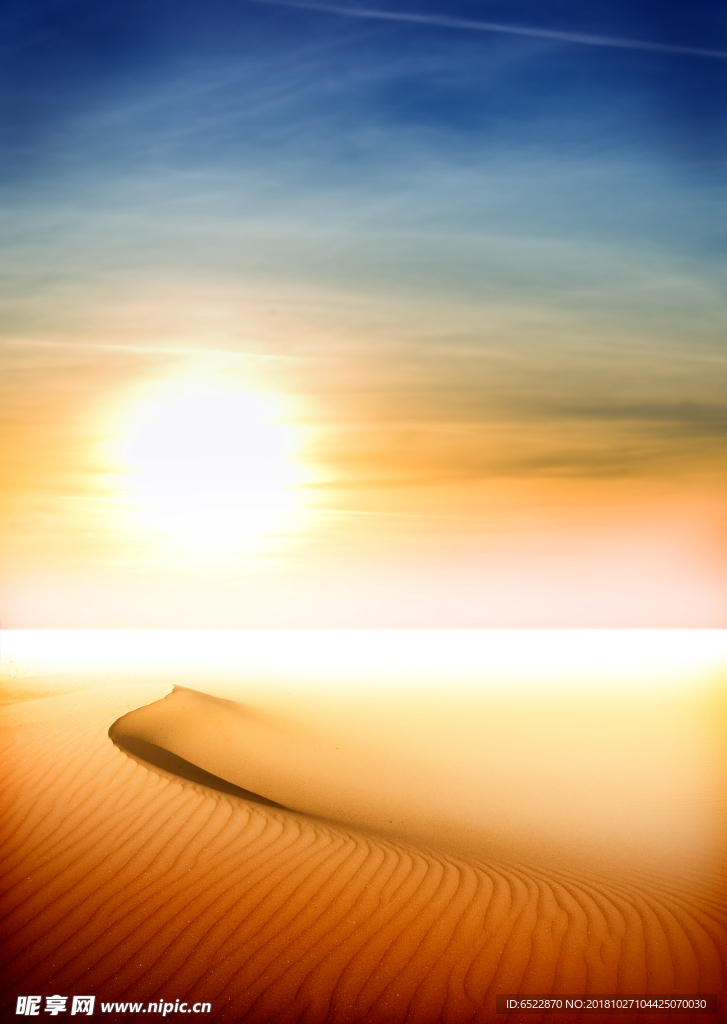 沙漠黄昏日落风光