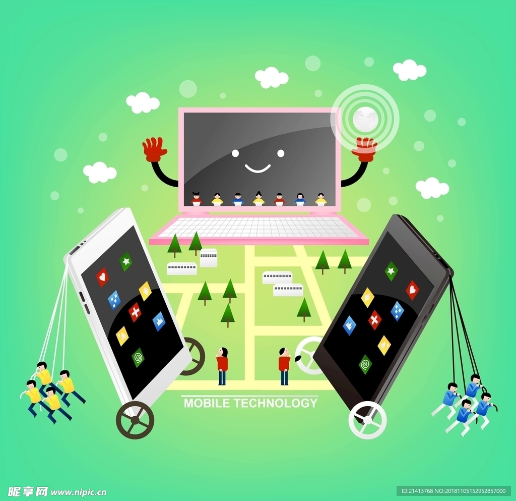 手绘卡通插画