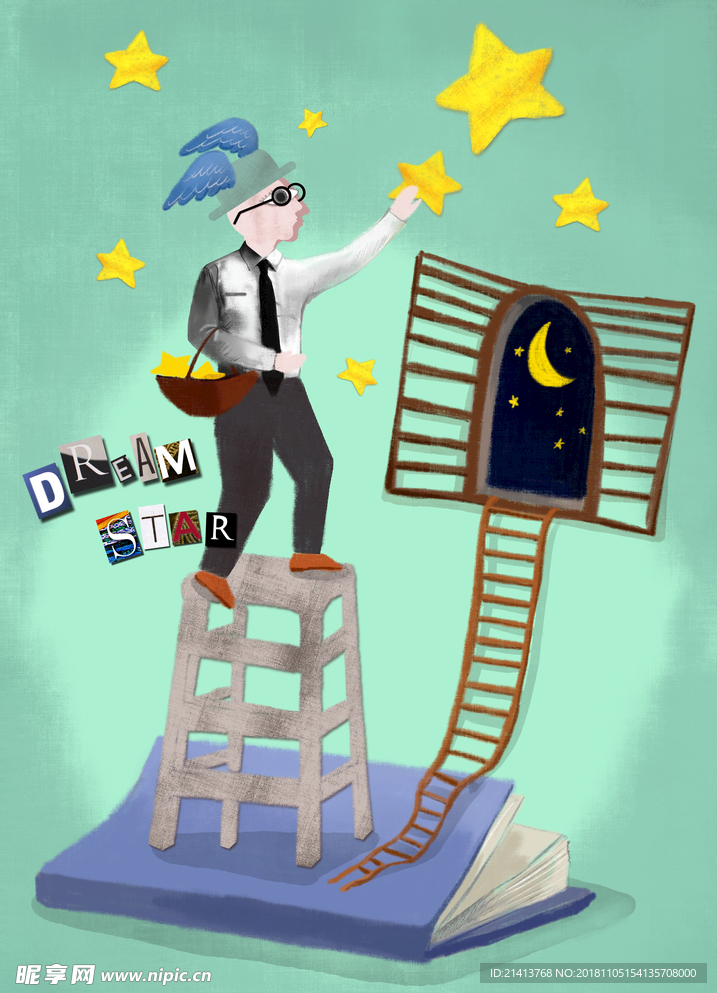 手绘卡通插画