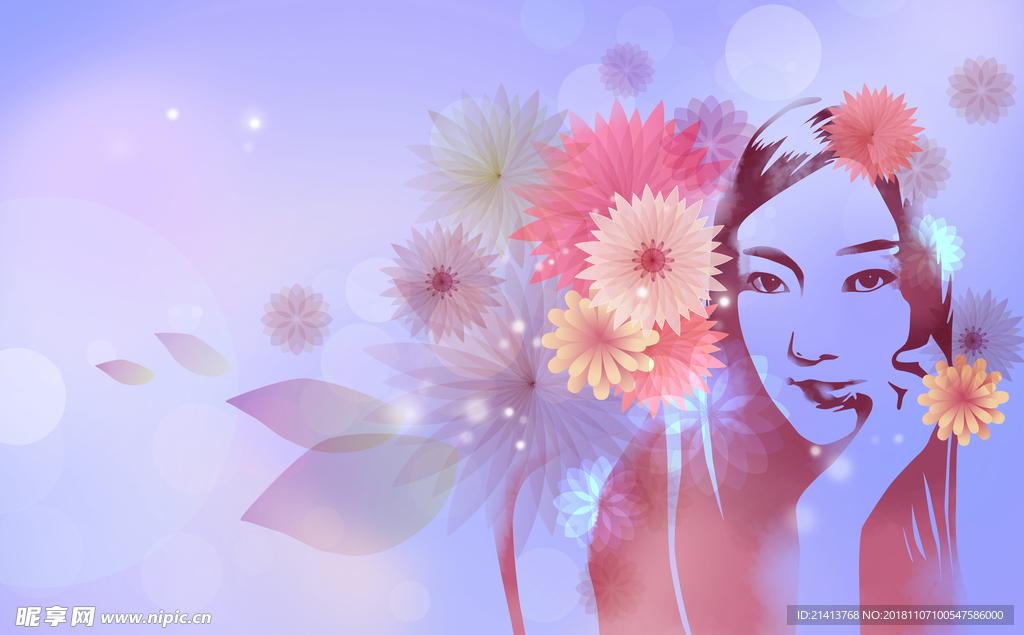 手绘优雅女性